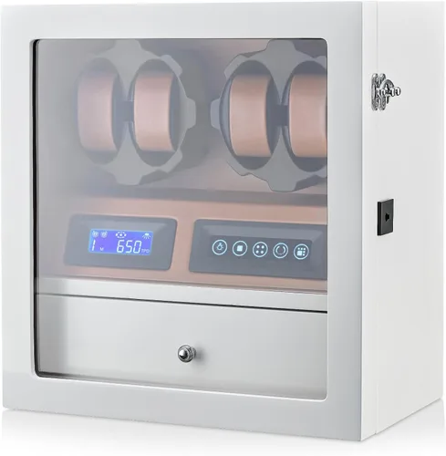 Vista 12 de 4 Watch Winder with 5 Watch Storage Space, LCD Display, Touch Control and Interior Light Negro + Negro