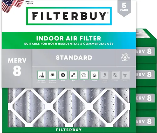 Vista 17 de Filterbuy Filtro de aire de 8 x 14 x 1 pulgadas MERV 8, protección contra el polvo (paquete de 5), filtros de aire de repuesto plisados HVAC