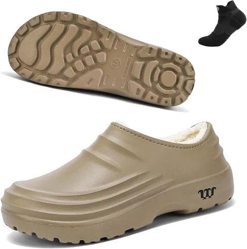 Vista 12 de Armadillo Shoes Zuecos para hombre y mujer, zapatos de chef Armadillo, antideslizantes, cómodos para invierno