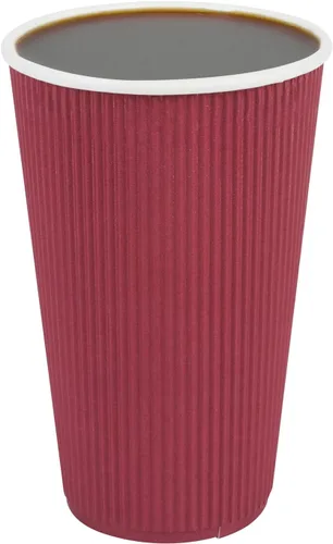 Vista 25 de 500 unidades de tazas desechables negras de 4 onzas para bebidas calientes con diseño de pared ondulada: no necesita mangas - Perfectas