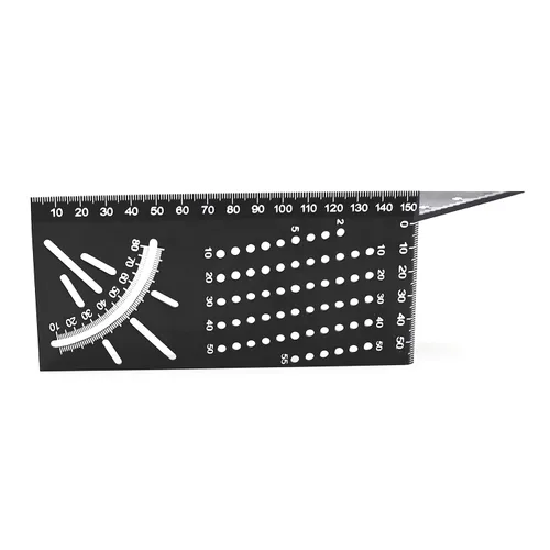 Vista 2 de Regla de medición de tamaño cuadrado de carpintería de aleación de aluminio, herramienta de medición de ángulo de inglete 3D, medidor de regla