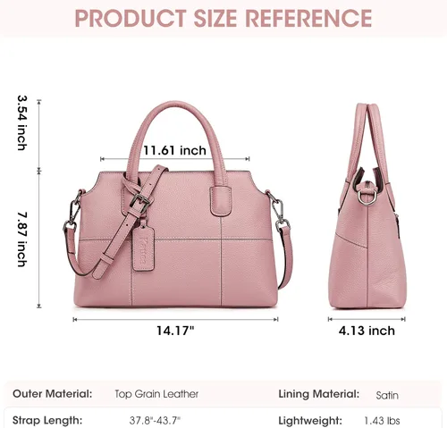 Vista 3 de Kattee - Bolsos de piel auténtica para mujer bolsos de mano suaves para mujer