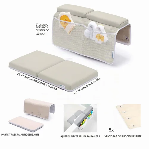 Vista 7 de Almohadilla para arrodillarse en el baño con conjunto de cojín para codos, almohadilla para arrodillarse de 1.75 pulgadas de grosor y soporte