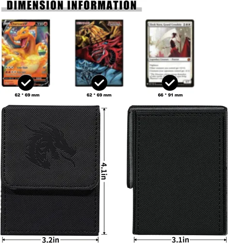 Vista 2 de MTG - Caja de cartas para Commander Deck Box con 2 divisores, caja de almacenamiento de tarjetas para más de 100 tarjetas de una sola manga, soporte