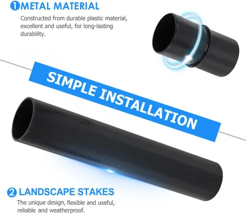 Vista 9 de Yardwe Accesorios de poste de luz solar para exteriores, hebilla de conector de enlace de repuesto con estacas de plástico de 1.25 pulgadas