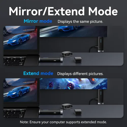 Vista 7 de VENTION Transmisor y receptor inalámbrico HDMI Dongle 2.4/5GHz 4K Decording, 131FT /40M, adaptador Bluetooth, conexión de extensor inalámbrico