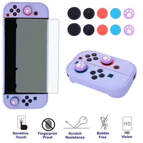 Vista 4 de Dockable Case for Nintendo Switch - COMCOOL 3 in 1 Protective Cover Case for Nintendo Switch and Joy-Con Controller with Screen Protector and Thumb