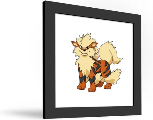 Vista 2 de Trends International Gallery Pops Pokemon - Arte de pared arcanino, versión enmarcada negra, 12 x 12 pulgadas