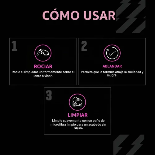 Vista 5 de Muc-Off Limpiador de visera y gafas de casco, pH neutro - 8.5 fl oz