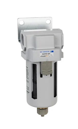 Vista 17 de PneumaticPlus SAFM400-N04BD-MEP Filtro coalescente de aire comprimido, 0.1 micras, 1/2" NPT - Recipiente de metal, drenaje automático, soporte