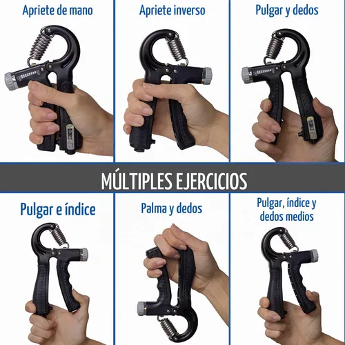 Vista 5 de DMI Fortalecedores de agarre compactos para ejercicio de mano con resistencia de peso ajustable de 10 a 130 libras, el rastreador de agarre mantiene