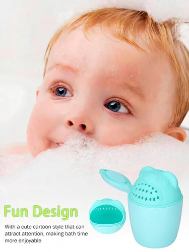 Vista 7 de Desmontable cascada libre de lágrimas bebé enjuague taza, champú Flusher para baño de cabello (verde) Compatible con Shampoo Hair Cups