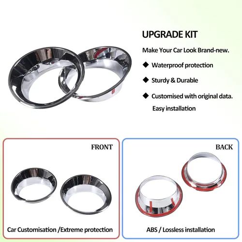 Vista 4 de Anillo de cubierta de lámpara antiniebla delantera para accesorios Hummer H3 2005-2009, protector de marco de lámpara antiniebla, parachoques
