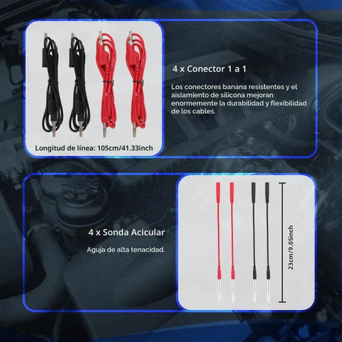 Vista 5 de Kit de 48 piezas de cables de prueba de circuito automotriz, cables de desconexión eléctrica, kit automotriz, herramientas de diagnóstico automático