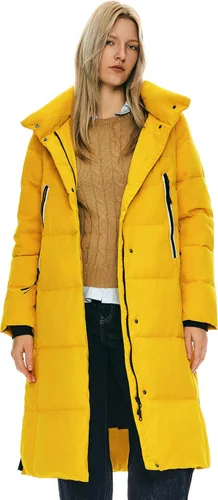 Vista 11 de Orolay Chaqueta de Plumón Larga Engrosada para Mujer, Abrigo de Plumón de Invierno, Chaqueta Acolchada con Capucha y Cremallera Lateral Índigo