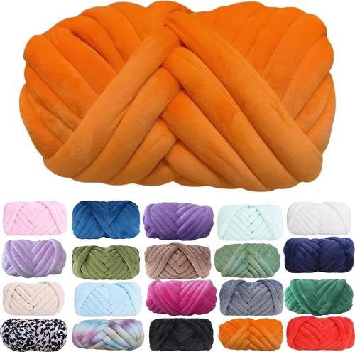 Vista 6 de Hilo de Algodón Grueso para Tejer con los Brazos Crochet Super Saver Jumbo Gigante Voluminoso Premier Hilo para Hacer Mantas para Casa de Mascotas
