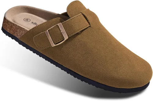 Vista 18 de BULLIANT Zuecos pantuflas sandalias de enfermería zapatos de trabajo para hombres y mujeres, parte superior con forro polar + plantilla de corcho