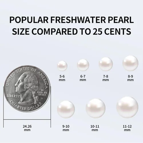 Vista 6 de Pendientes de perlas reales de agua dulce pendientes de perlas de calidad para mujer