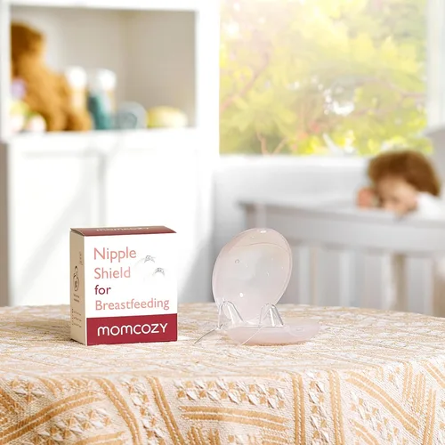 Vista 2 de Momcozy Protectores de pezones ultrafinos, 100% silicona de grado alimenticio para madres que amamantan, sin BPA/BPS, funda de transporte súper