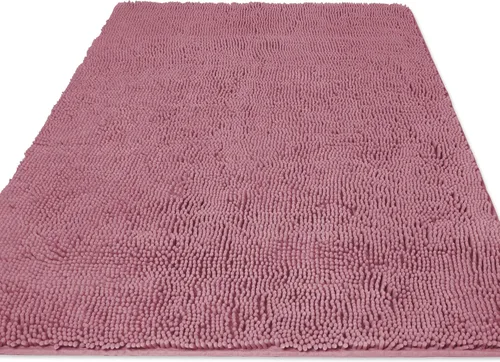 Vista 58 de Yeaban Alfombra de pasillo de baño de 24 x 72 pulgadas, antideslizante, alfombra de baño larga de felpilla gruesa, absorbente y lavable, alfombra