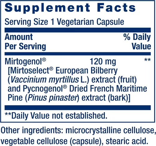 Vista 3 de Vida Extension – Presión del ojo Apoyo con mirtogenol – 30 Cápsulas Vegetarianas