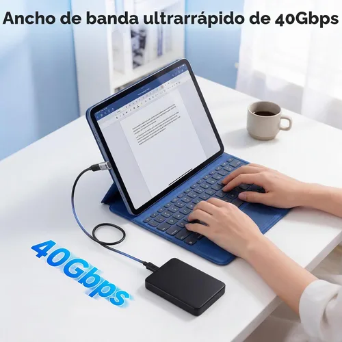 Vista 3 de Cable Matters Paquete de 2 adaptadores USB C en ángulo recto de 40 Gbps