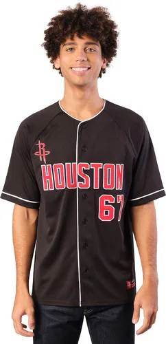 Vista 32 de Ultra Game Camiseta de béisbol oficial de la NBA con botones y botones para hombre