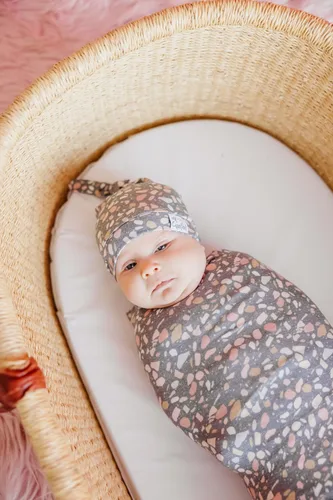 Vista 5 de Copper Pearl Baby Beanie Hat Top Knot