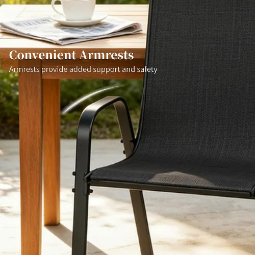 Vista 8 de MAMIZO Sillas de comedor para patio, silla Teslin apilable para todo tipo de clima, juego de sillas transpirables resistentes al aire libre