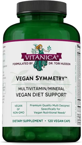 Vista 8 de Vitanica Vegan Symmetry - Apoya una dieta vegana con magnesio, proteína de guisante, vitamina D y más - Sin OMG y sin gluten - 120 cápsulas