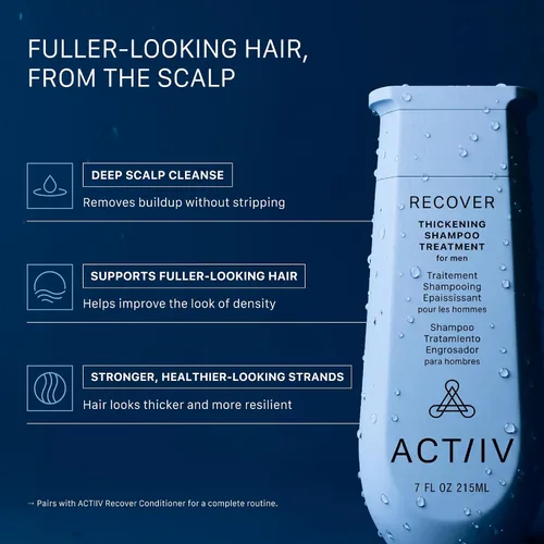 Vista 2 de ACTIIV Recover - Tratamiento de champú engrosante para hombres Apoya la apariencia de un cabello más completo y de aspecto más saludable, apoya