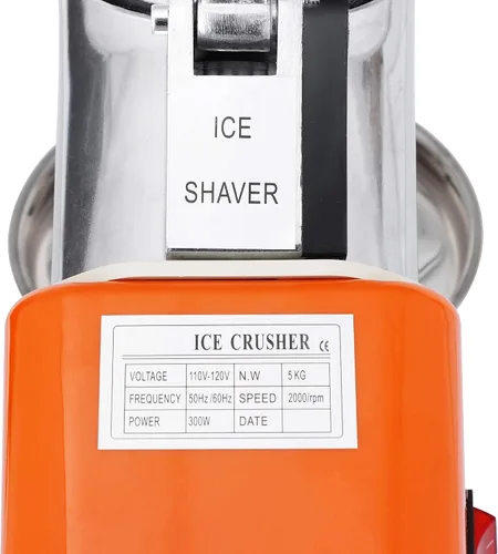 Vista 9 de ZENY Picador de hielo eléctrico 300W 1400r/min con cuchillas de acero inoxidable, máquina picadora de hielo para uso en cocina, accesorio para hacer