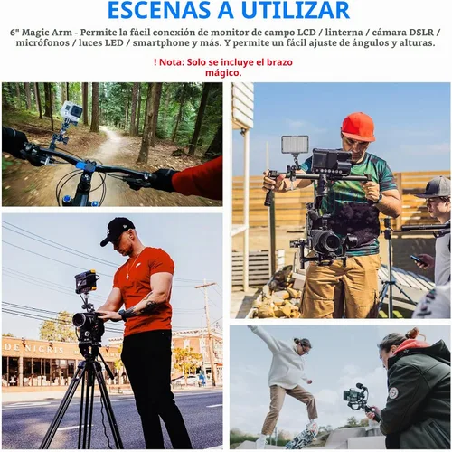 Vista 6 de NEEWER Brazo mágico de fricción articulado ajustable de 15 cm con tornillo de 1/4 en ambos extremos, compatible con jaula SmallRig, flash/luz