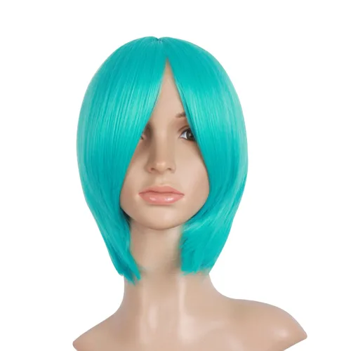 Vista 4 de MapofBeauty 47 pulgadas/47.2 in moda larga recta Cosplay peluca (cian mezclado)