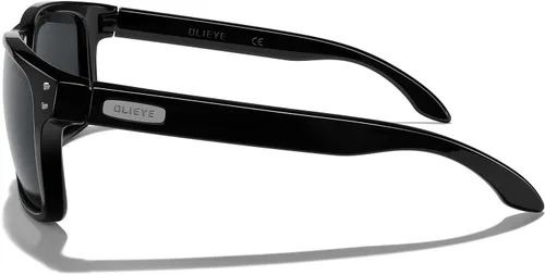 Vista 3 de Gafas de sol polarizadas deportivas para hombre, gafas de sol de marco flexible para pesca deportiva masculina Marco negro/lente negra/metal plateado