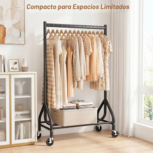 Vista 2 de EAGMAK Heavy Duty Clothes Rack Load 268 LBS, 31.5 inch Hanging Rod, Black
