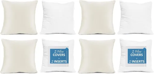 Vista 87 de Nestl Juego de 2 rellenos de almohada con terciopelo suave y sólido, juego de fundas de almohada cuadradas decorativas para sofá, automóvil Azul
