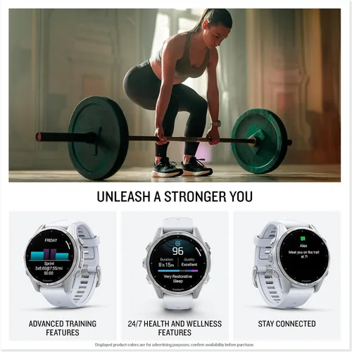 Vista 4 de Garmin fēnix® 8 – 43mm, AMOLED, Smartwatch GPS Multideporte Premium, Batería de Larga Duración, Resistente a Inmersiónes, Linterna LED Integrada