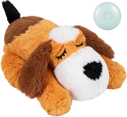 Vista 10 de WEOK Juguete de Latidos del Corazón para Cachorros para Alivio de Ansiedad por Separación, Animal de Peluche con Latidos Ayuda Conductual Calmante