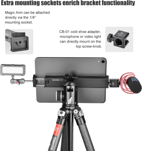 Vista 6 de SUNWAY PC-05 - Soporte universal para portátil Arca Swiss Trípode, soporte para laptop para MacBook Pro, soporte para tableta para almohadilla