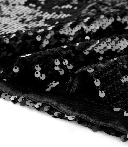 Vista 6 de Allegra K - Minivestido de lentejuelas con brillantina para mujer, tirantes delgados, cuello en V, para fiesta, cóctel, discoteca