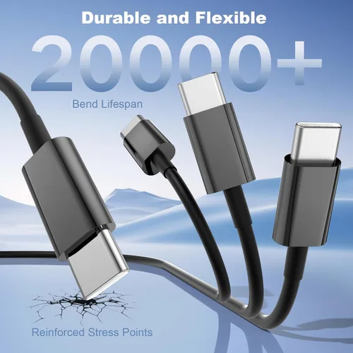 Vista 7 de Cable USB A a USB C para iPhone 18/17/16/15 Cable USB C CarPlay de 3 pies Negro