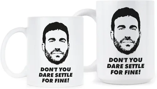 Vista 2 de We Got Good Taza de café con texto en inglés "Dont You Dare Settle for Fine Mug Roy Kent