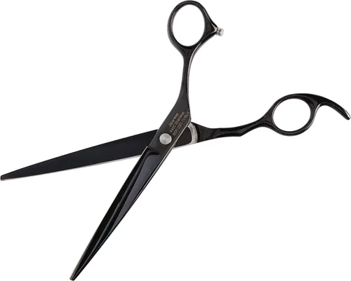 Vista 3 de ShearsDirect Tijera de titanio japonesa 440C profesional con mango ergonómico, 7 pulgadas, color negro