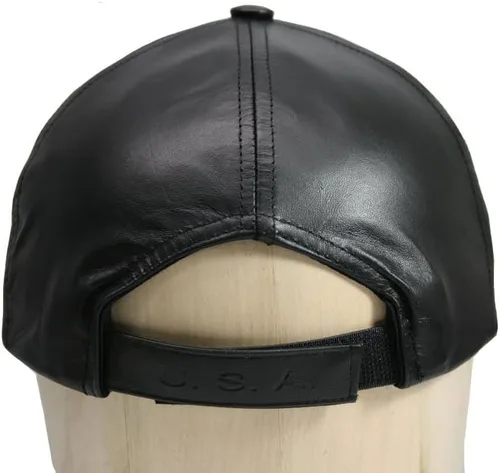 Vista 12 de Gorra de béisbol ajustable de piel de vaca genuina fabricada en Estados Unidos