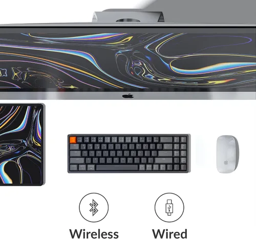 Vista 4 de Keychron K14 70 diseño de 72 teclas Bluetooth inalámbricoUSB con cable mecánico para Mac con interruptor rojo Gateron G Pro multitarea