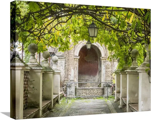 Vista 9 de ART.COM Impresión fotográfica de pared Italia, Lazio, Tivoli, Villa d'Este. Pasarela en los jardines de Villa d'Este. sobre marco negro por Julie