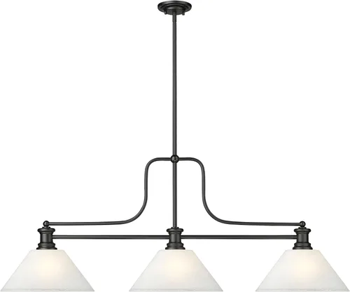 Vista 5 de Z-Lite 725-3-AWL14 Melange 3 Light Colgante lineal de 14" de ancho con tonos cónicos