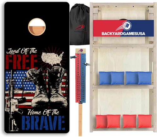 Vista 30 de CornholeGamesUSA Pro - Juego de tablas de Cornhole Fabricado en Estados Unidos Abedul báltico 3/4 Sin rebote Patas triples gruesas Dos 1