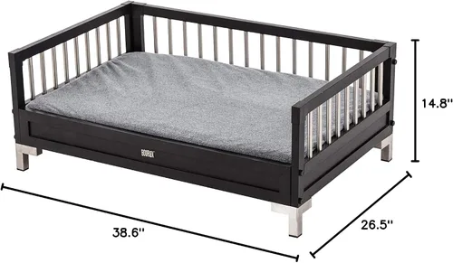 Vista 6 de New Age Pet ecoFLEX Manhattan - Cama elevada para perro con cojín extraíble, XL, color espresso